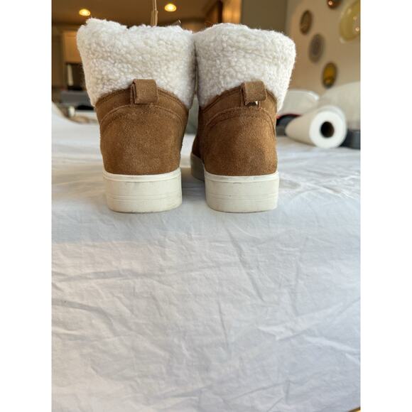 Womens Sz 6,5M Brown Marc Fisher MF Darlen-M Faux Fur Suede Leather Ankle Boots - Picture 11 of 11